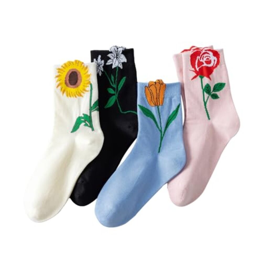 Cute Floral Pattern Crew‎ Socks